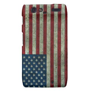 American Flag Aged Steel Effect Droid RAZR Cases