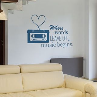 music begins wall sticker by sirface graphics