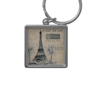 C'est la Vie  Eiffel Tower Design Key Chain