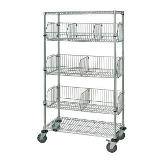 Quantum Storage Mobile Basket Unit — 48in.W x 24in.D x 69in.H, Model# M2448BC6C  Wire Basket Shelving