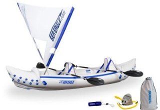 Sea Eagle   SE330 PRO QUIK   Sea Eagle 330 Inflatable Kayak Includes QuikSail Seats Paddles and Pump  Sports & Outdoors