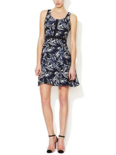 Silk Fit and Flare Dress with Contrast Trim by Elorie