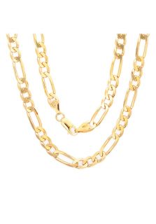 Sterling Essentials SC148 24 YG  Jewelry,Womens 14K Gold over Silver 24 inch Figaro Chain, Fine Jewelry Sterling Essentials Necklaces Jewelry