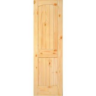 ReliaBilt 36 in x 80 in 2 Panel Arch Top Knotty Pine Solid Core Non Bored Interior Slab Door