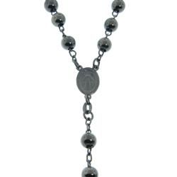 Eternally Haute Black Rhodium plated Silver 26 inch Rosary Necklace Eternally Haute Sterling Silver Necklaces