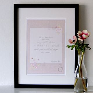 a4 'sunbeams' vintage inspired quote print by button box cards
