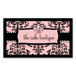 311 Icing on the Cake Fleur Di Lis Sweet Pink Business Card Template