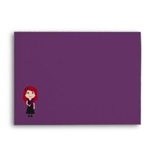 Cute Gothic Bridal Shower Purple Linen Envelopes
