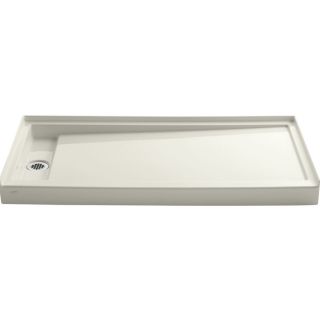 KOHLER Groove 60 in x 32 in Biscuit Acrylic Shower Base