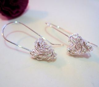 silver heart earrings pollack by bijou gifts
