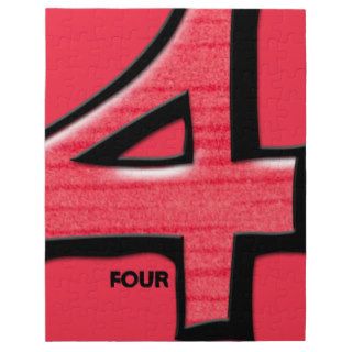 Silly Number 4 red Jigsaw Puzzle
