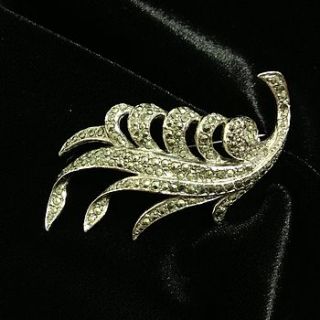 vintage deco marcasite leaf brooch by iamia