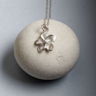 personalised silver flower necklace by lily charmed