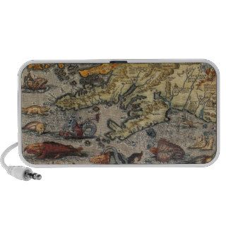 Mythical Sea Creatures Map Doodle Speaker