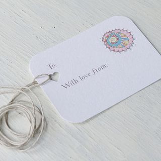 four handmade personalisable gift tags by moobaacluck