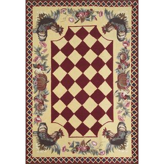 Rooster Red Indoor Rug (3'3 x 5') 3x5   4x6 Rugs