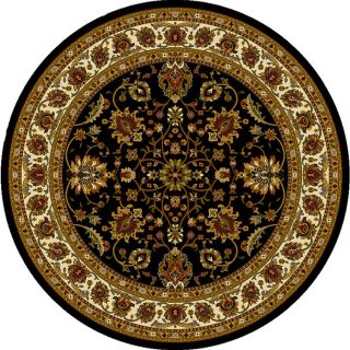 Home Dynamix Paris 7 ft 10 in x 7 ft 10 in Round Black Floral Area Rug