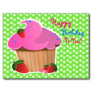 Happy Birthday Cupcake Postcard