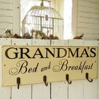 personalised bed and breakfast coat hooks by potting shed designs