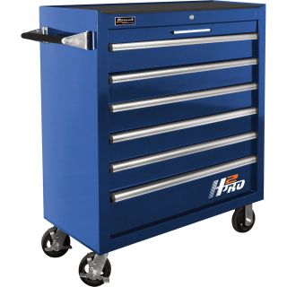 Homak H2PRO 36in. 6-Drawer Roller Tool Cabinet — Blue, 36 1/8in.W x 22 7/8in.D x 42 1/4in.H, Model# BL04036061  Tool Chests