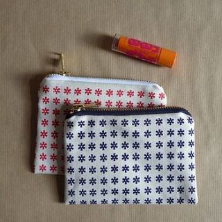 'aster' screenprinted canvas coin purse by mr.ps
