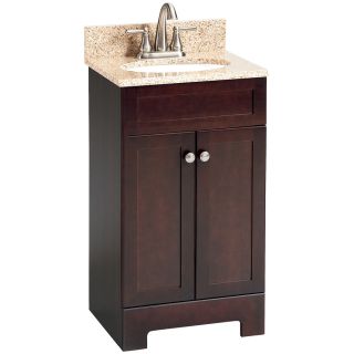 Style Selections Broadway 18 1/2 in x 16 1/2 in Espresso Undermount Single Sink Bathroom Vanity with Granite Top