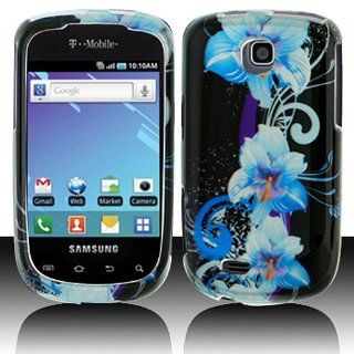 Blue Flower Hard Cover Case for Samsung Dart SGH T499 Cell Phones & Accessories
