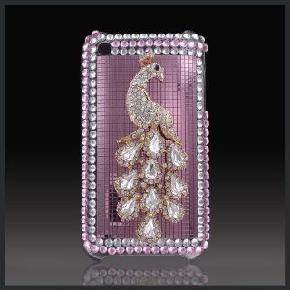 CellXpressions Cristalina Xcellence Silver Peacock Pink bling rhinestone case cover for Apple iPhone 3G, 3GS Cell Phones & Accessories