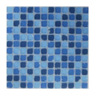 EPOCH Architectural Surfaces 5 Pack Oceanz Blues Glass Mosaic Square Wall Tile (Common 12 in x 12 in; Actual 11.57 in x 11.57 in)