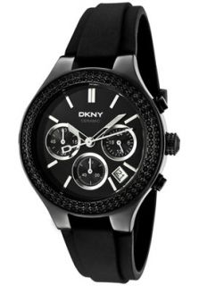 DKNY NY8186  Watches,Womens Chronograph Black Crystal Black Dial Black Rubber, Chronograph DKNY Quartz Watches