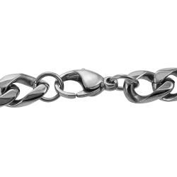 Journee Collection Men's Stainless Steel Curb Chain ID Bracelet Journee Collection Men's Bracelets