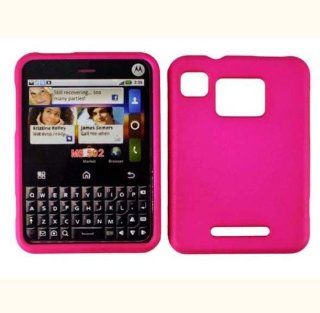 Hot Pink Hard Case Cover for Motorola Charm MB502 Cell Phones & Accessories