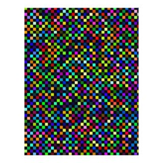 Multi Color Checker Pattern Letterhead Design