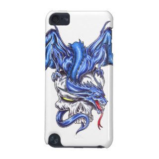 Cool Blue Dragon on Skull tattoo case iPod iPod Touch 5G Cases
