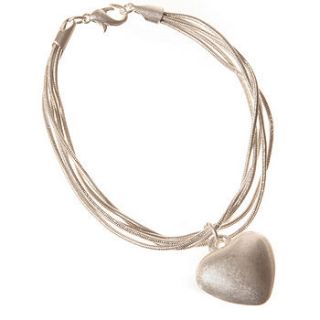 silver heart charm chain bracelet by lavender room