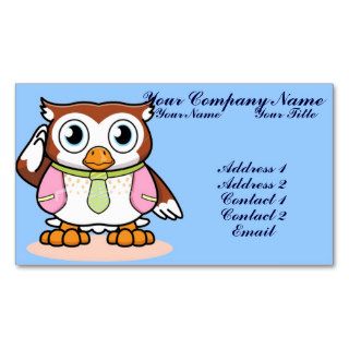 Cute Wise Owl Business Card Templates