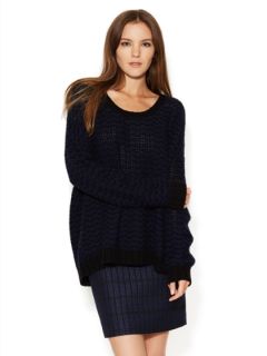 Wool Cashmere Textured Oversized Sweater by Firth