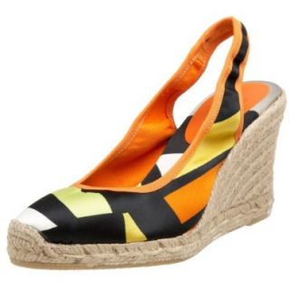 Ras Women's RA33 493FR1Y Elastic Strap Wedge,Mondrian Orange,36 EU (US Women's 6 M) Shoes