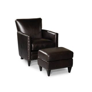 Palatial Furniture Logan Leather Arm Chair and Ottoman