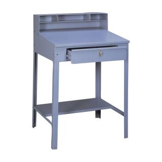 Tennsco Foreman's Work Desk — 23 1/2in.W x 29in.D x 53in.H, Medium Gray, Model# SR-57  Work Tables