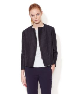 Cropped Linen Collarless Jacket by 3.1 Phillip Lim