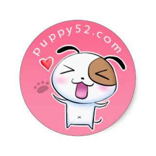 Happy Puppy52 in pink Stickers