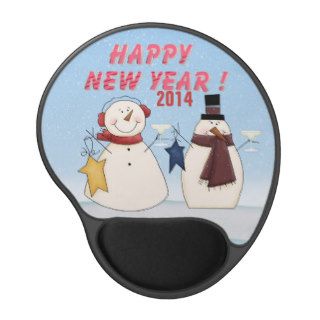 New Year's Snowmen Gel Mouse Pad