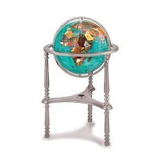 Bahama Blue Gemstone Globe Ambassador Silver Stand Toys & Games