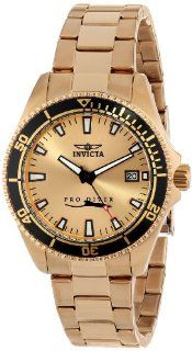 Invicta Women's 15138SYB Pro Diver Gold Dial 18k Ion Plated Stainless Steel Watch with Impact Case Watches