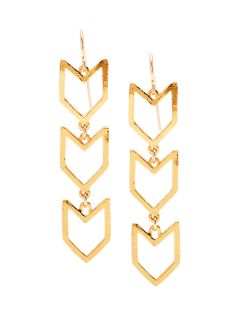 Chevron Gold Open Drop Earrings by Gorjana