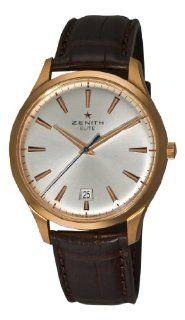 Zenith Men's 18.2020.670/01.c498 Elite Captain Central Second Rose gold Silver Sunray Dial Watch at  Men's Watch store.