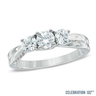 Celebration 102™ 1 CT. T.W. Diamond Three Stone Ring in 18K White