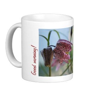 chequered lily “Good morning “ Coffee Mug