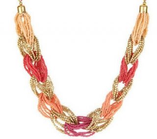 Susan Graver Braided Seed Bead Necklace —